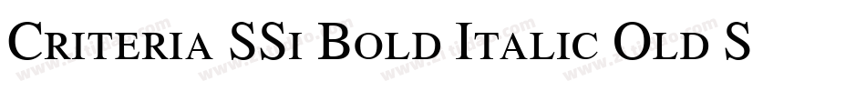Criteria SSi Bold Italic Old Style Figures字体转换